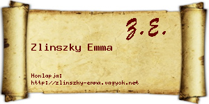 Zlinszky Emma névjegykártya