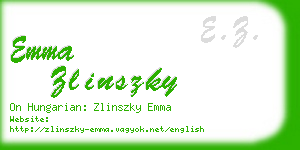 emma zlinszky business card